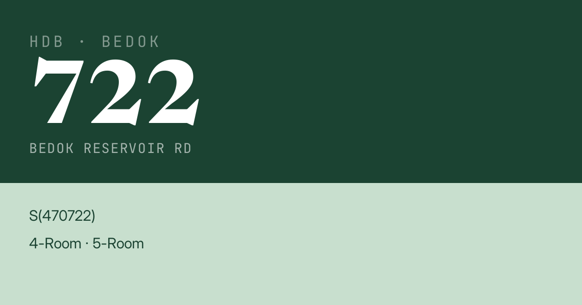 Blk 722 Bedok Reservoir Rd HDB Resale | Price, Transactions & Rental Data