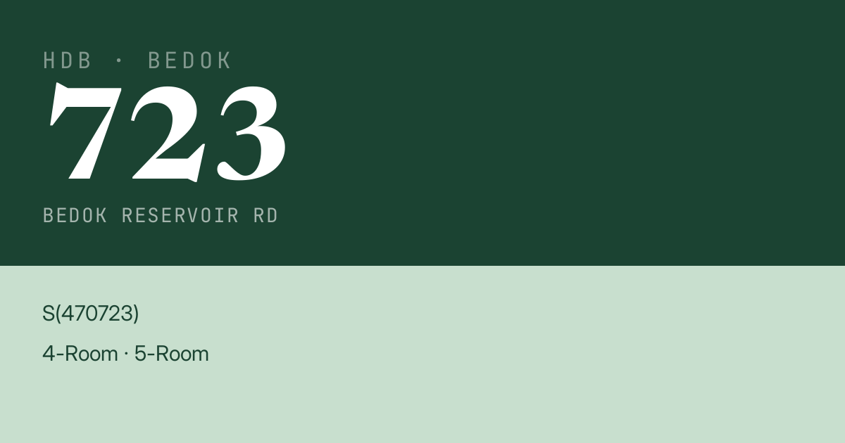 Blk 723 Bedok Reservoir Rd HDB Resale | Price, Transactions & Rental Data
