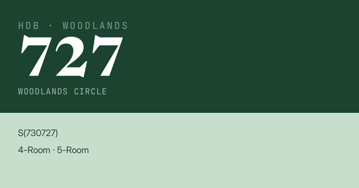 Blk 727 Woodlands Circle HDB Resale | Price, Transactions & Rental Data