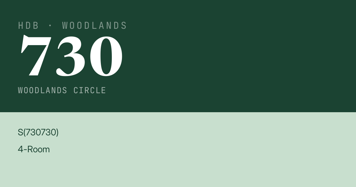 Blk 730 Woodlands Circle HDB Resale | Price, Transactions & Rental Data