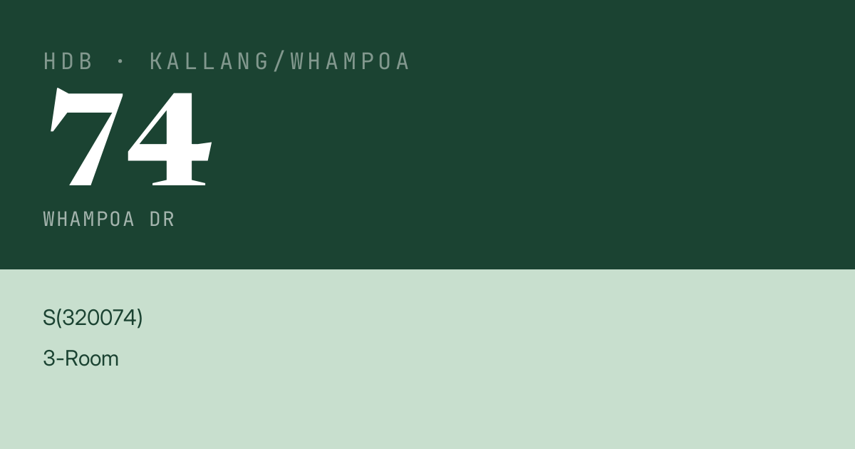 Blk 74 Whampoa Dr HDB Resale | Price, Transactions & Rental Data