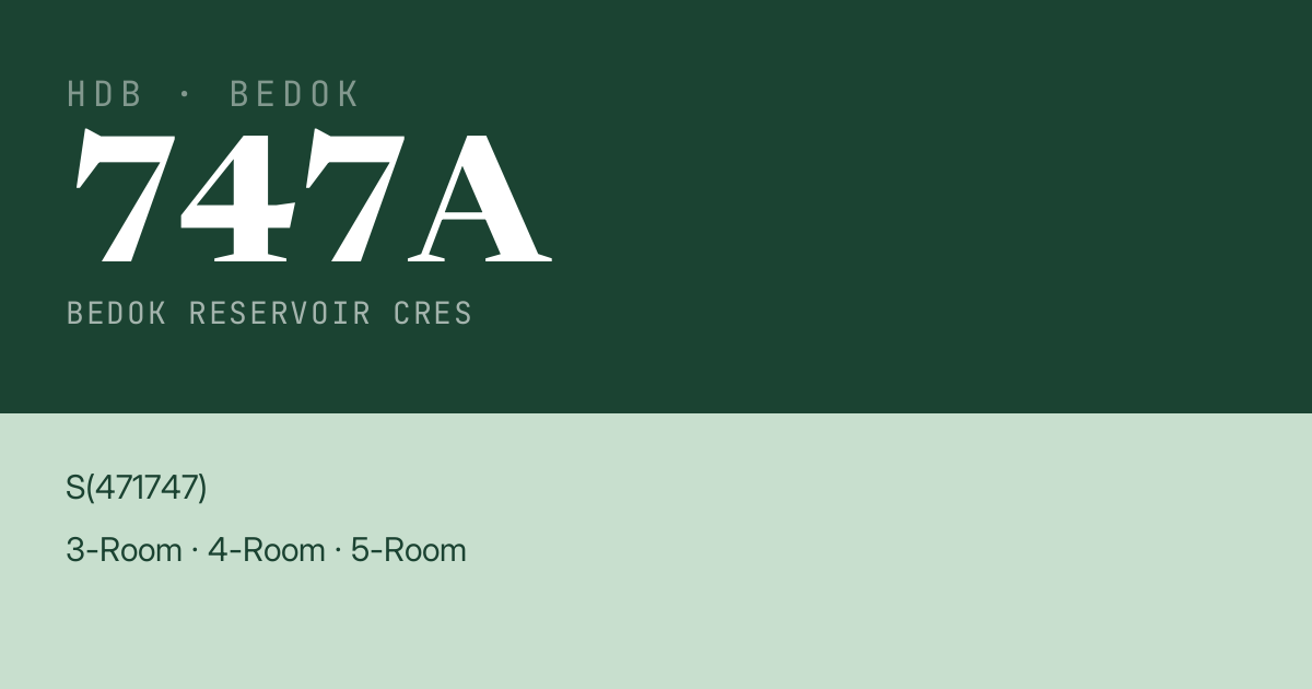 Blk 747A Bedok Reservoir Cres HDB Resale | Price, Transactions & Rental Data