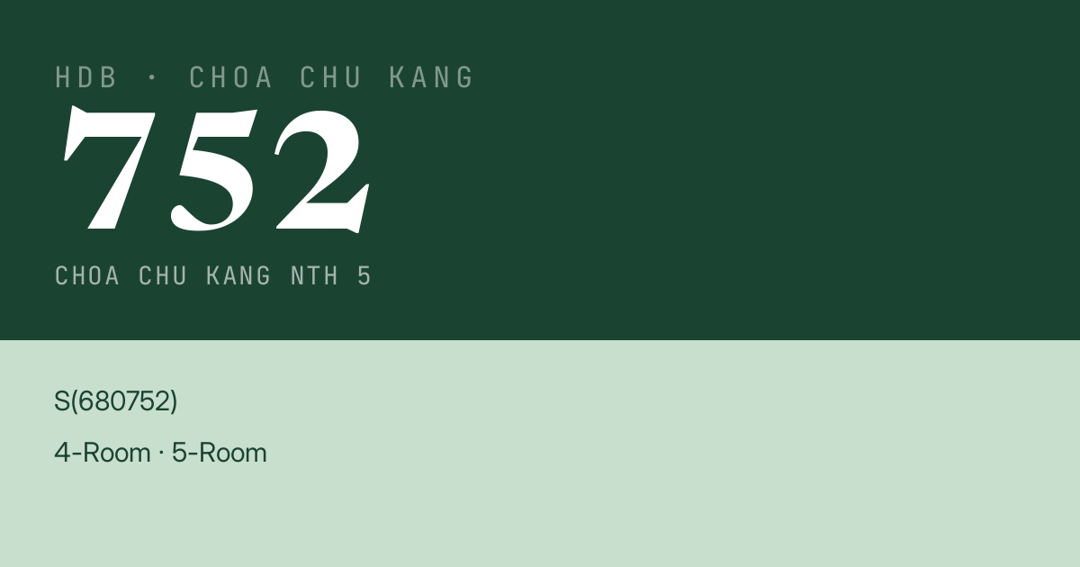 Blk 752 Choa Chu Kang Nth 5 HDB Resale | Price, Transactions & Rental Data