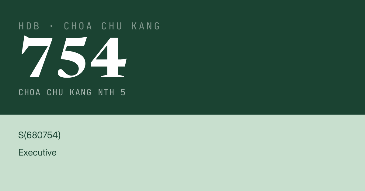 Blk 754 Choa Chu Kang Nth 5 HDB Resale | Price, Transactions & Rental Data