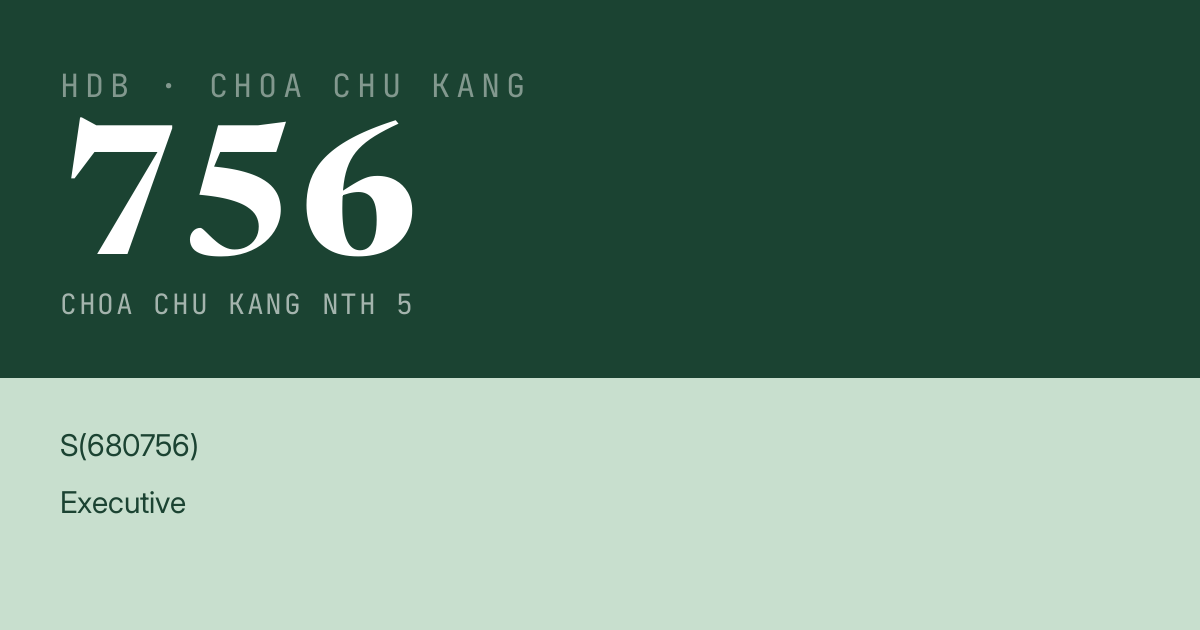 Blk 756 Choa Chu Kang Nth 5 HDB Resale | Price, Transactions & Rental Data