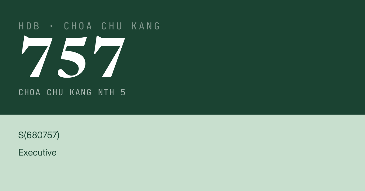 Blk 757 Choa Chu Kang Nth 5 HDB Resale | Price, Transactions & Rental Data