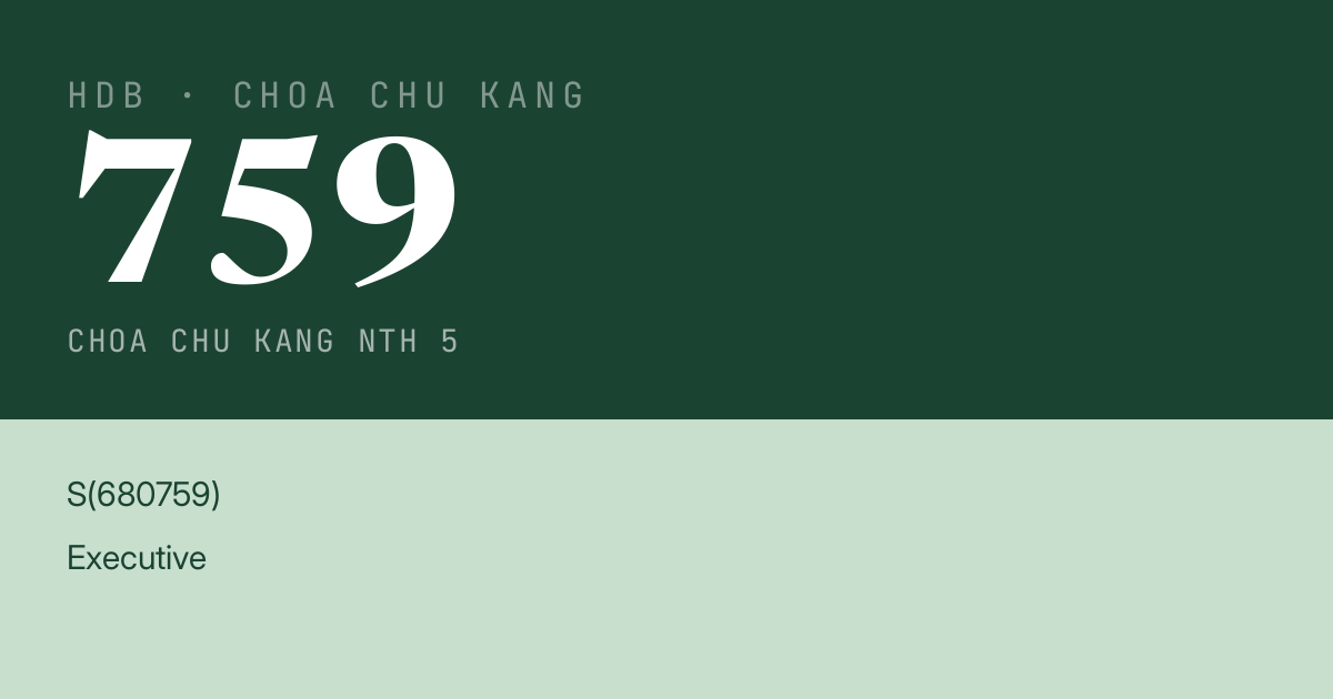 Blk 759 Choa Chu Kang Nth 5 HDB Resale | Price, Transactions & Rental Data