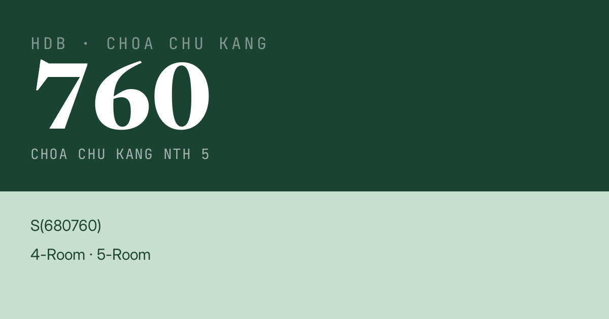 Blk 760 Choa Chu Kang Nth 5 HDB Resale | Price, Transactions & Rental Data
