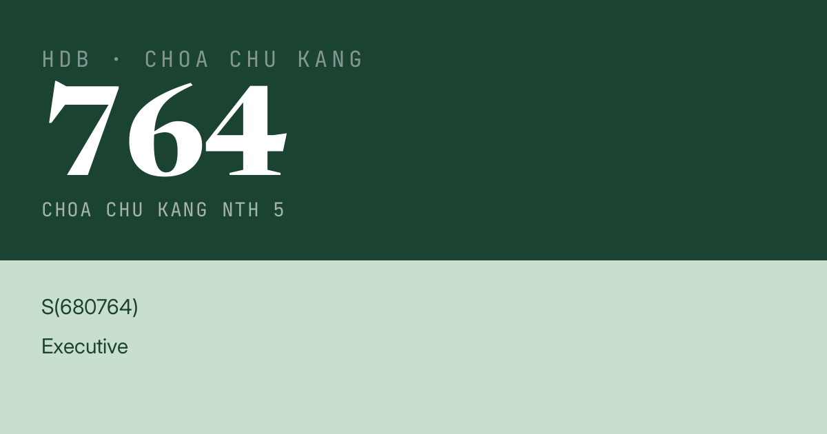 Blk 764 Choa Chu Kang Nth 5 HDB Resale | Price, Transactions & Rental Data