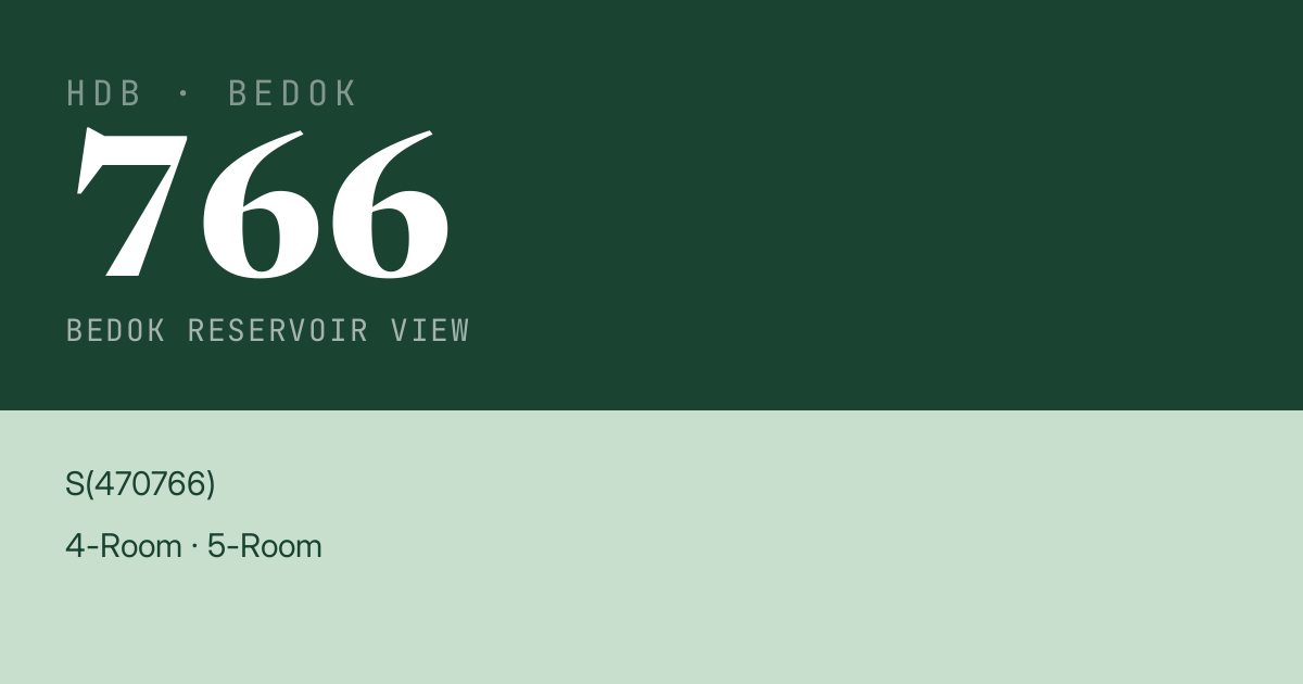Blk 766 Bedok Reservoir View HDB Resale | Price, Transactions & Rental Data