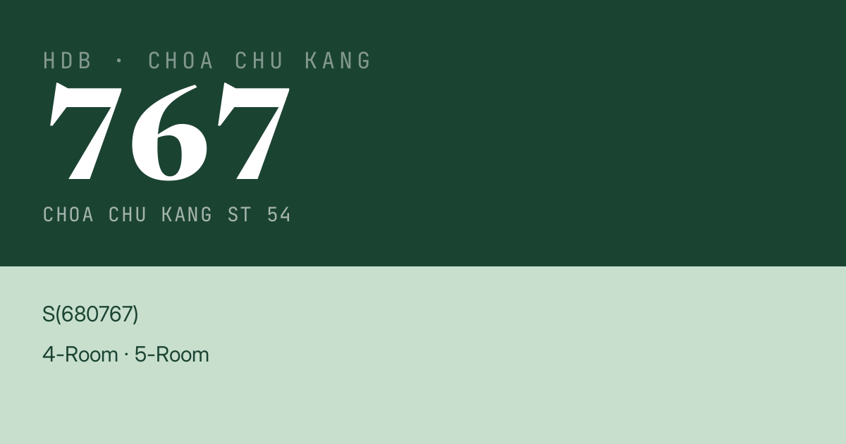 Blk 767 Choa Chu Kang St 54 HDB Resale | Price, Transactions & Rental Data