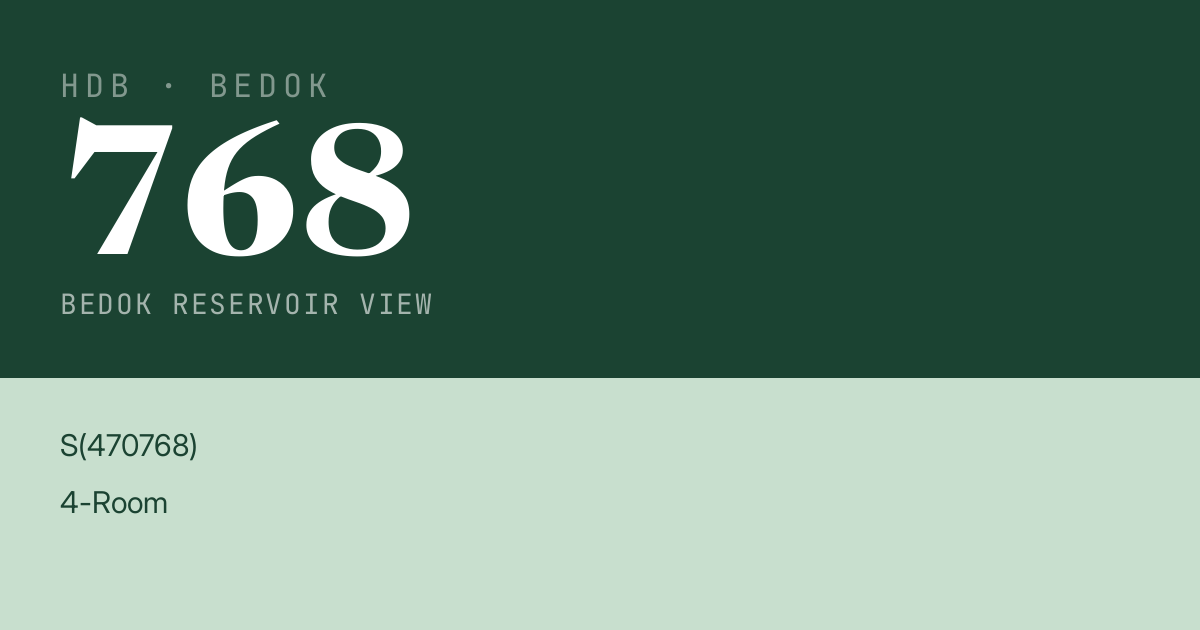 Blk 768 Bedok Reservoir View HDB Resale | Price, Transactions & Rental Data