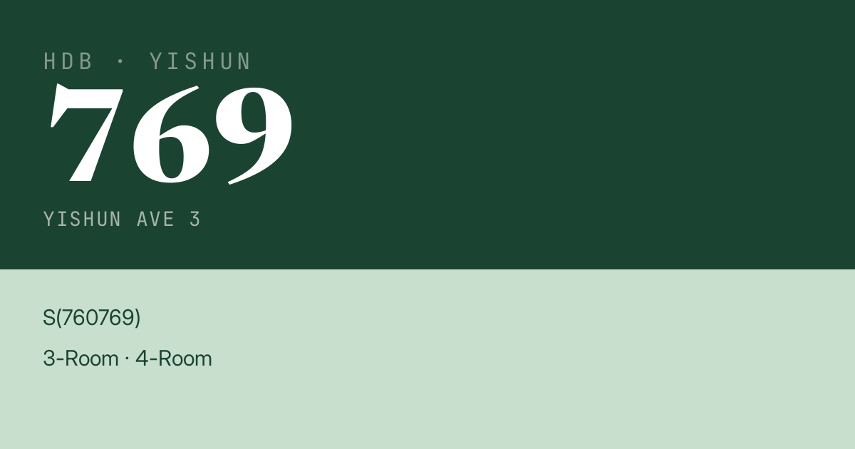 Blk 769 Yishun Ave 3 HDB Resale | Price, Transactions & Rental Data