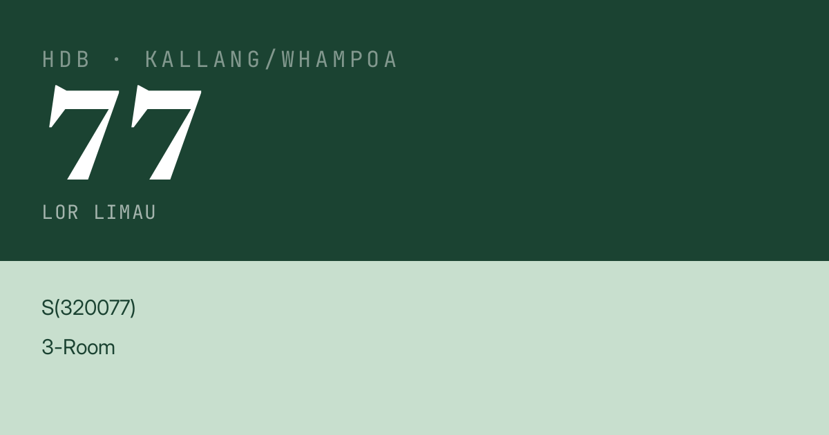 Blk 77 Lor Limau HDB Resale | Price, Transactions & Rental Data