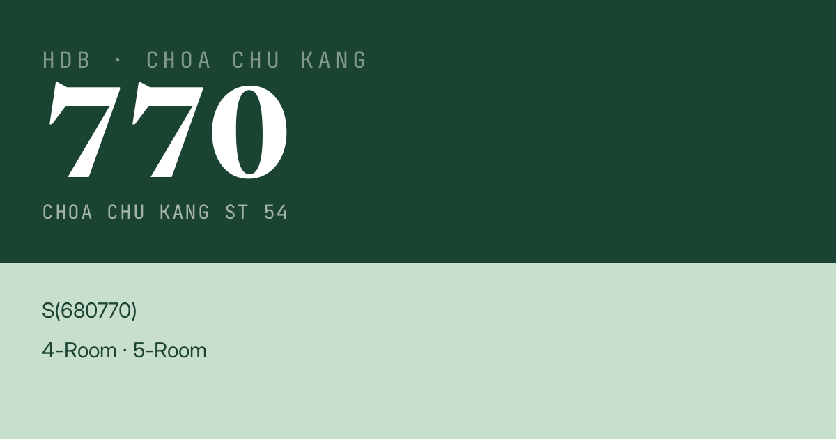 Blk 770 Choa Chu Kang St 54 HDB Resale | Price, Transactions & Rental Data