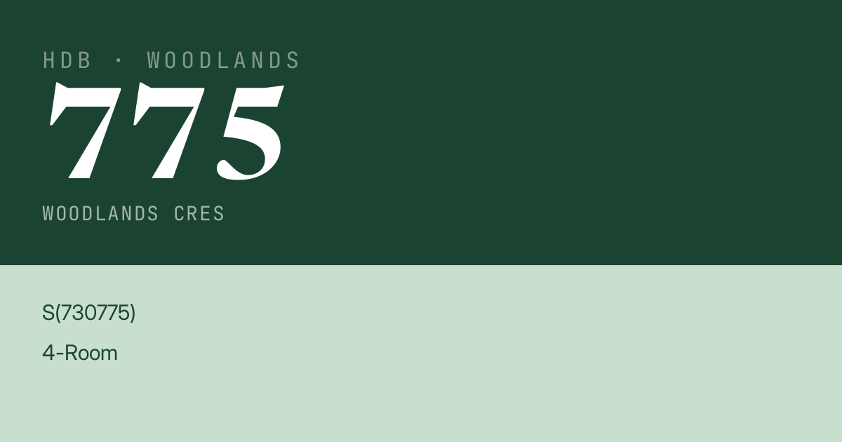 Blk 775 Woodlands Cres HDB Resale | Price, Transactions & Rental Data