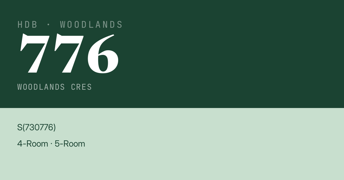 Blk 776 Woodlands Cres HDB Resale | Price, Transactions & Rental Data