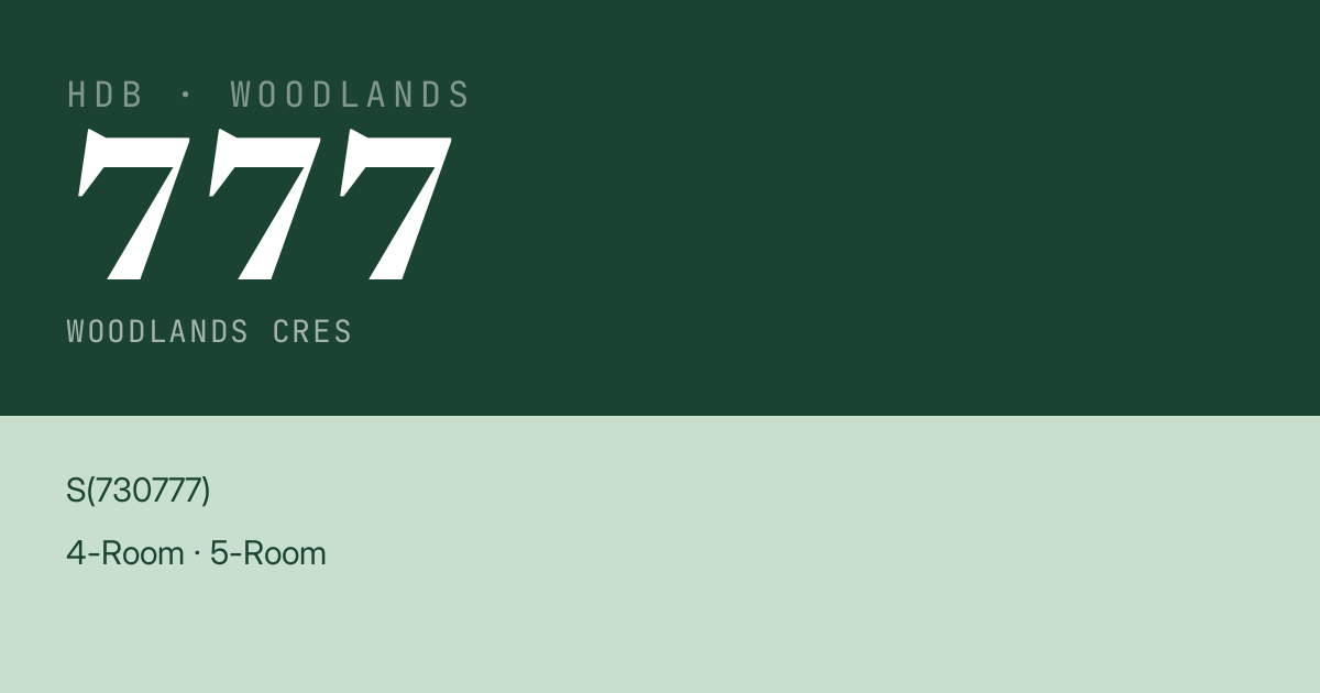 Blk 777 Woodlands Cres HDB Resale | Price, Transactions & Rental Data