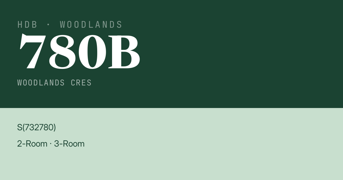 Blk 780B Woodlands Cres HDB Resale | Price, Transactions & Rental Data