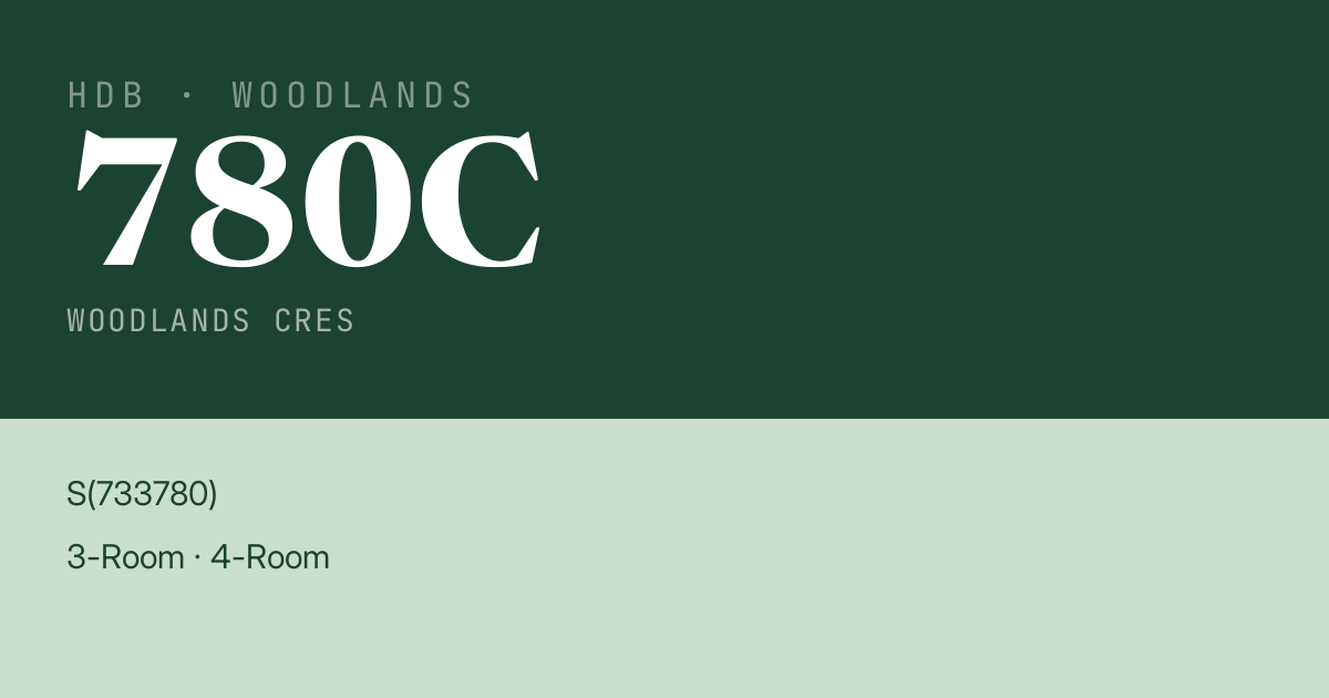 Blk 780C Woodlands Cres HDB Resale | Price, Transactions & Rental Data