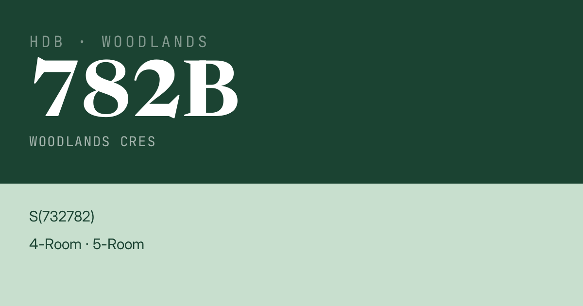 Blk 782B Woodlands Cres HDB Resale | Price, Transactions & Rental Data