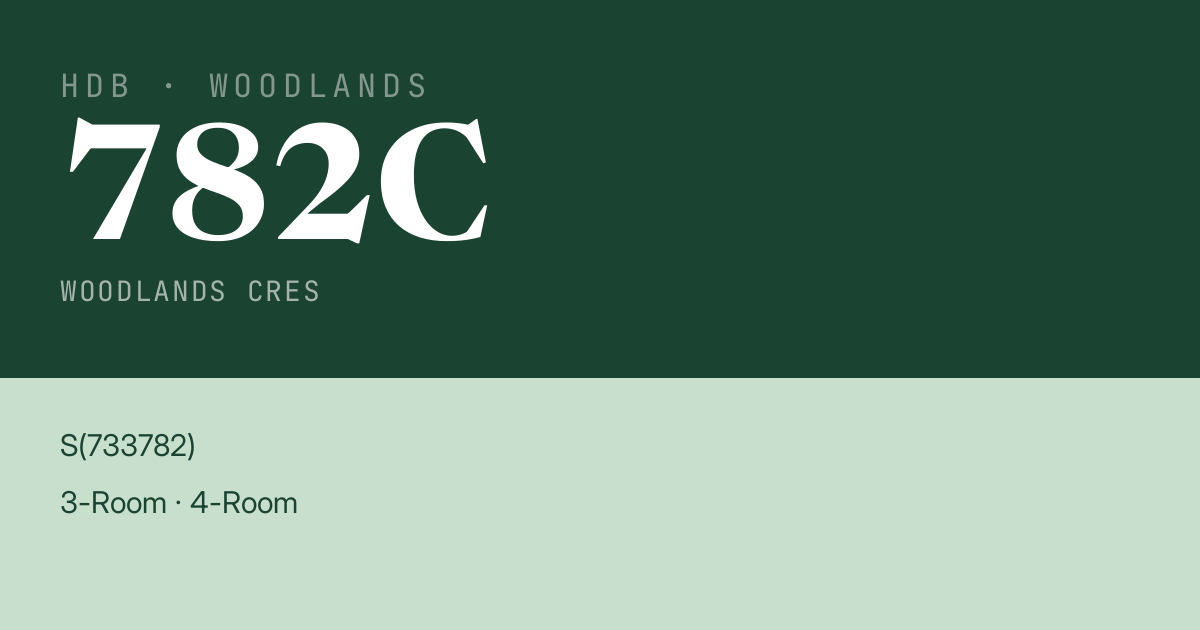 Blk 782C Woodlands Cres HDB Resale | Price, Transactions & Rental Data