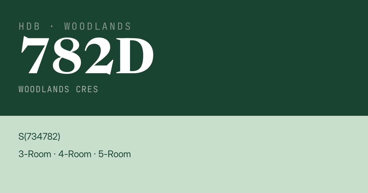 Blk 782D Woodlands Cres HDB Resale | Price, Transactions & Rental Data