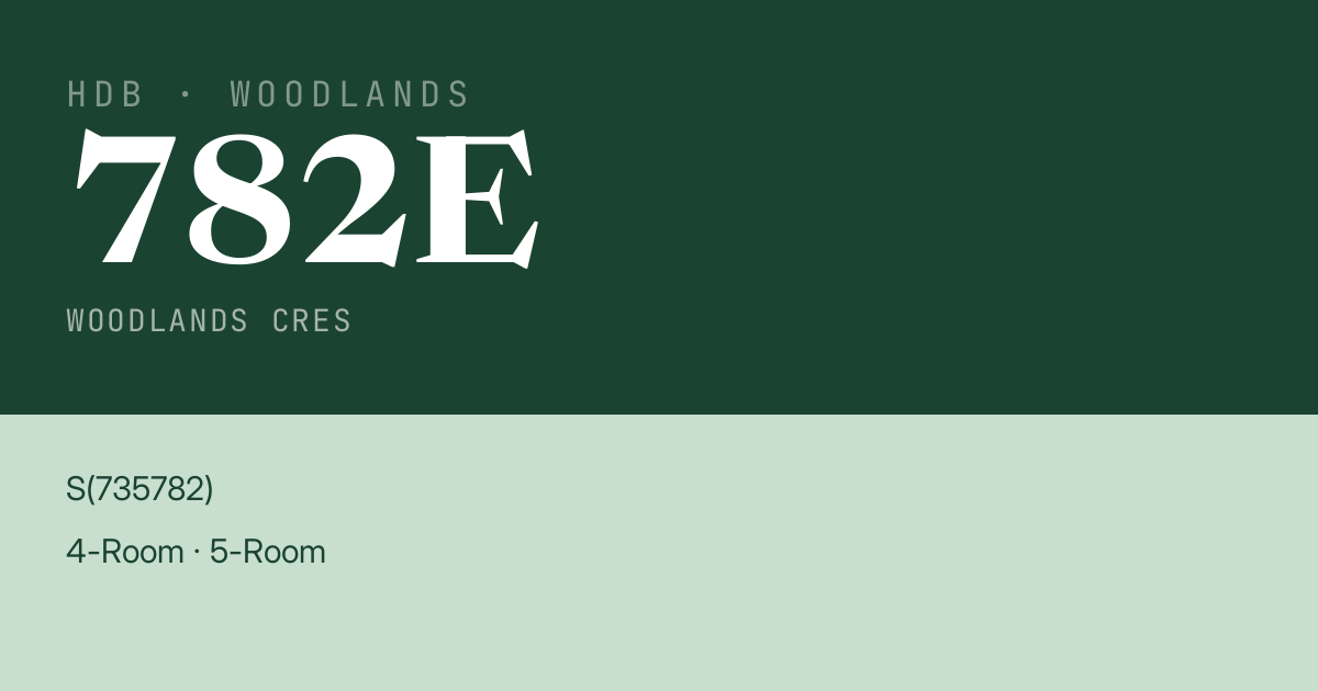Blk 782E Woodlands Cres HDB Resale | Price, Transactions & Rental Data