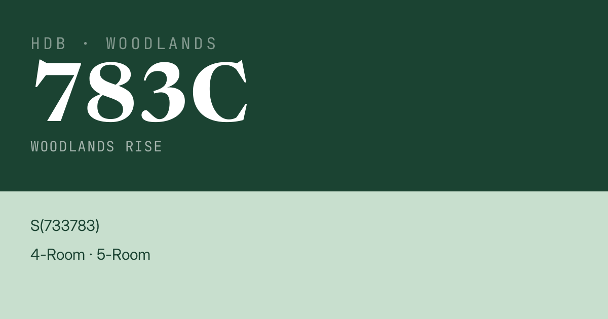 Blk 783C Woodlands Rise HDB Resale | Price, Transactions & Rental Data