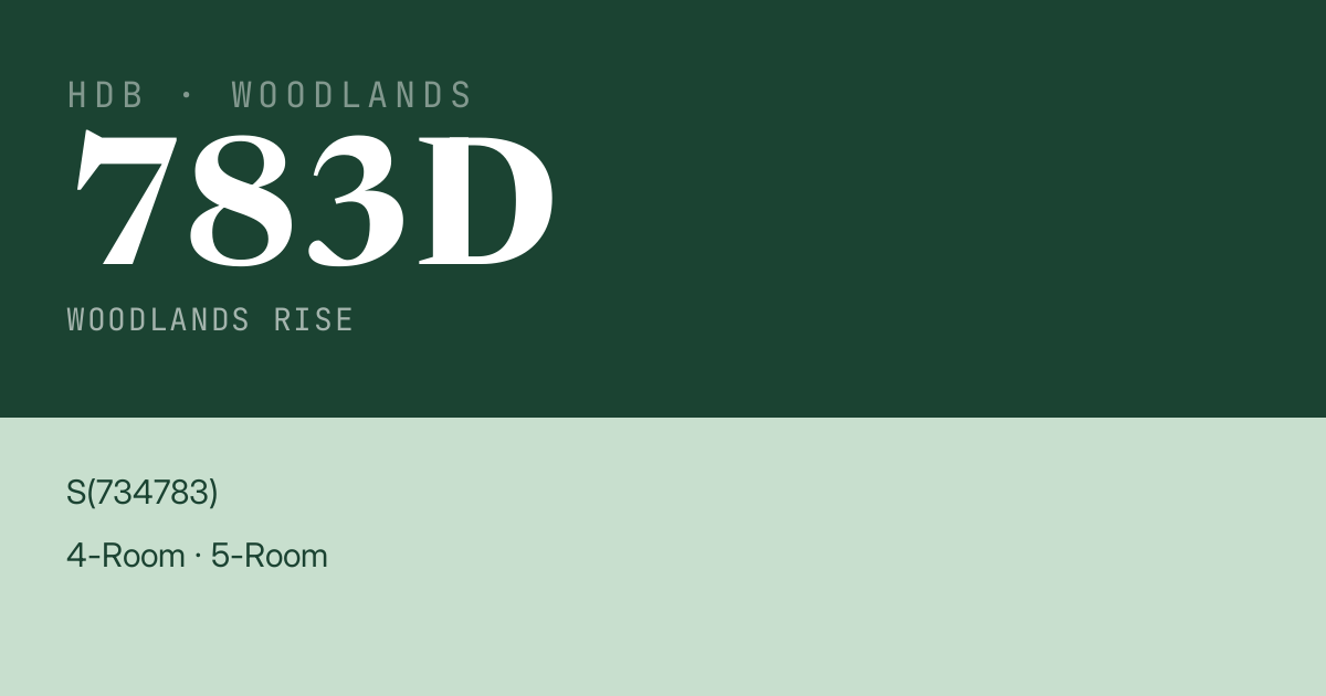 Blk 783D Woodlands Rise HDB Resale | Price, Transactions & Rental Data