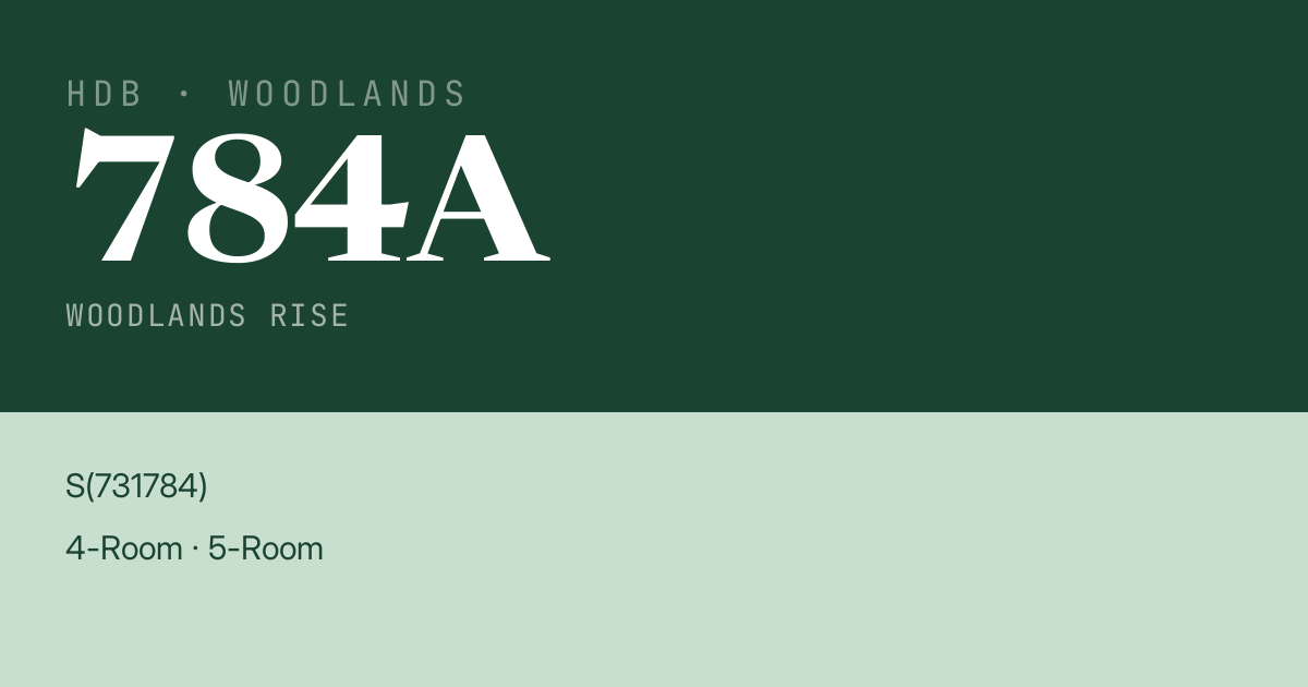 Blk 784A Woodlands Rise HDB Resale | Price, Transactions & Rental Data