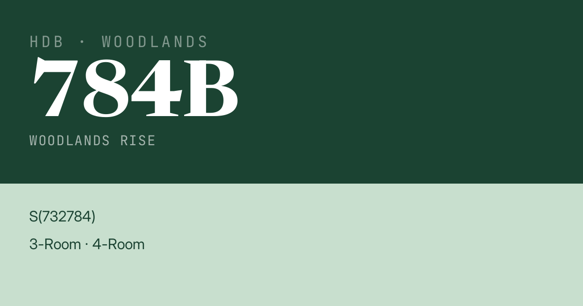 Blk 784B Woodlands Rise HDB Resale | Price, Transactions & Rental Data
