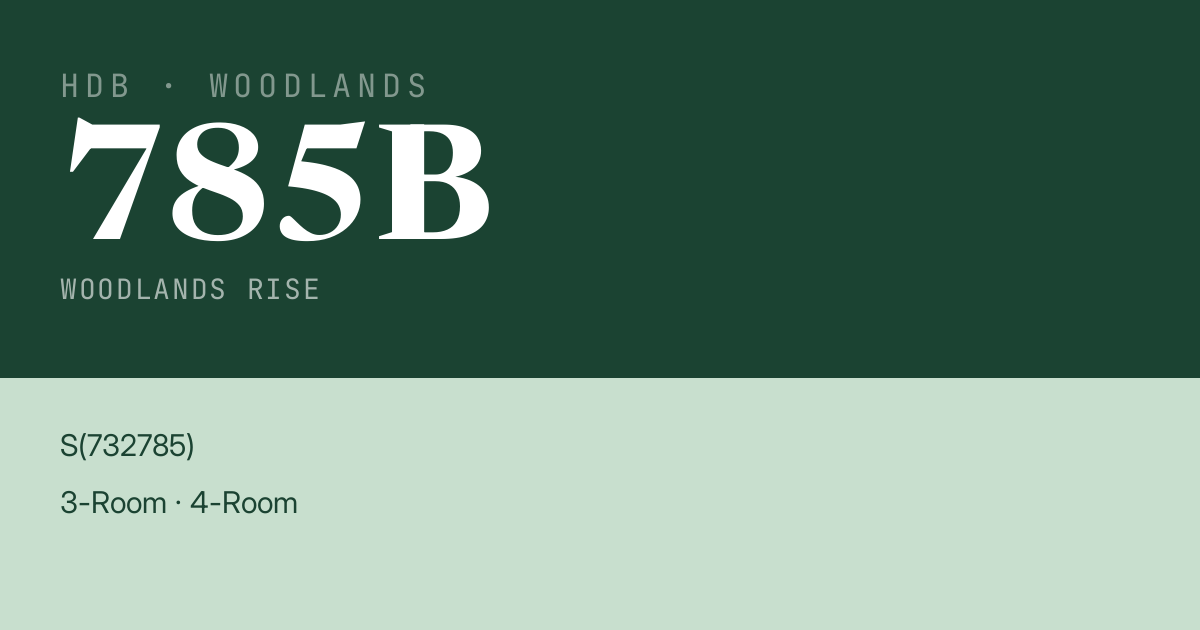 Blk 785B Woodlands Rise HDB Resale | Price, Transactions & Rental Data