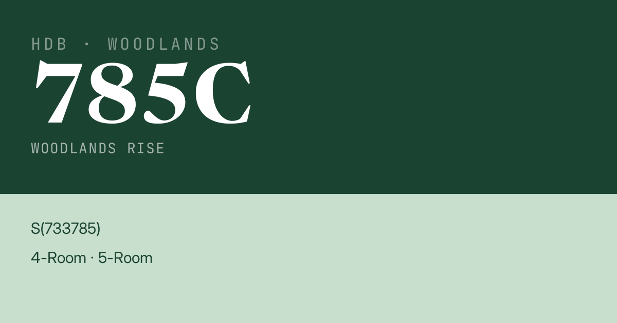 Blk 785C Woodlands Rise HDB Resale | Price, Transactions & Rental Data