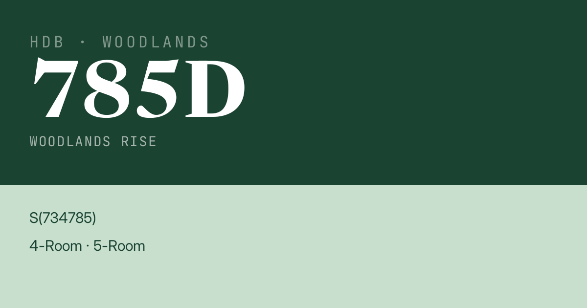 Blk 785D Woodlands Rise HDB Resale | Price, Transactions & Rental Data