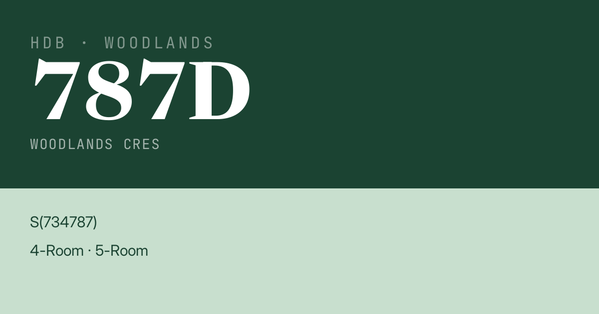 Blk 787D Woodlands Cres HDB Resale | Price, Transactions & Rental Data