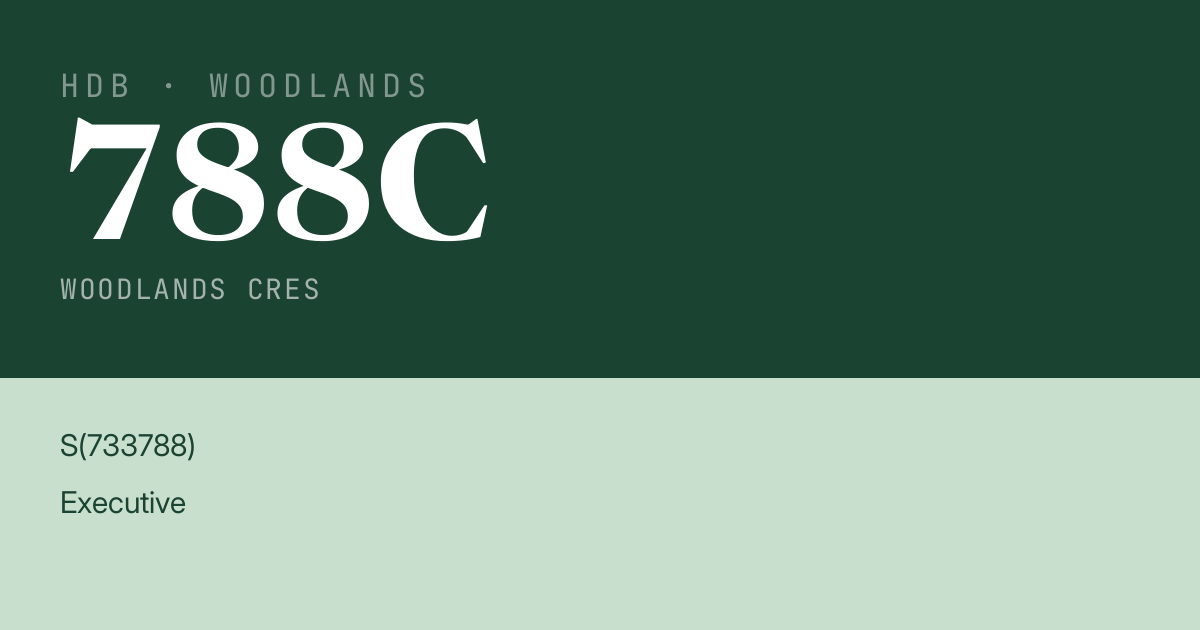 Blk 788C Woodlands Cres HDB Resale | Price, Transactions & Rental Data