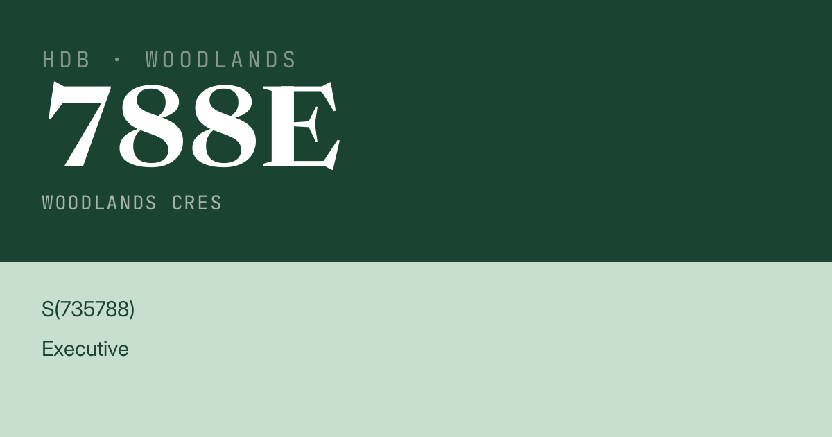 Blk 788E Woodlands Cres HDB Resale | Price, Transactions & Rental Data