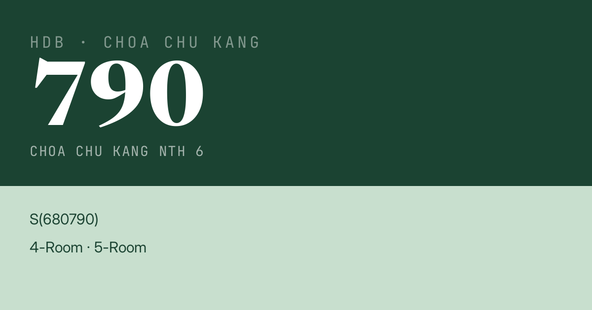 Blk 790 Choa Chu Kang Nth 6 HDB Resale | Price, Transactions & Rental Data