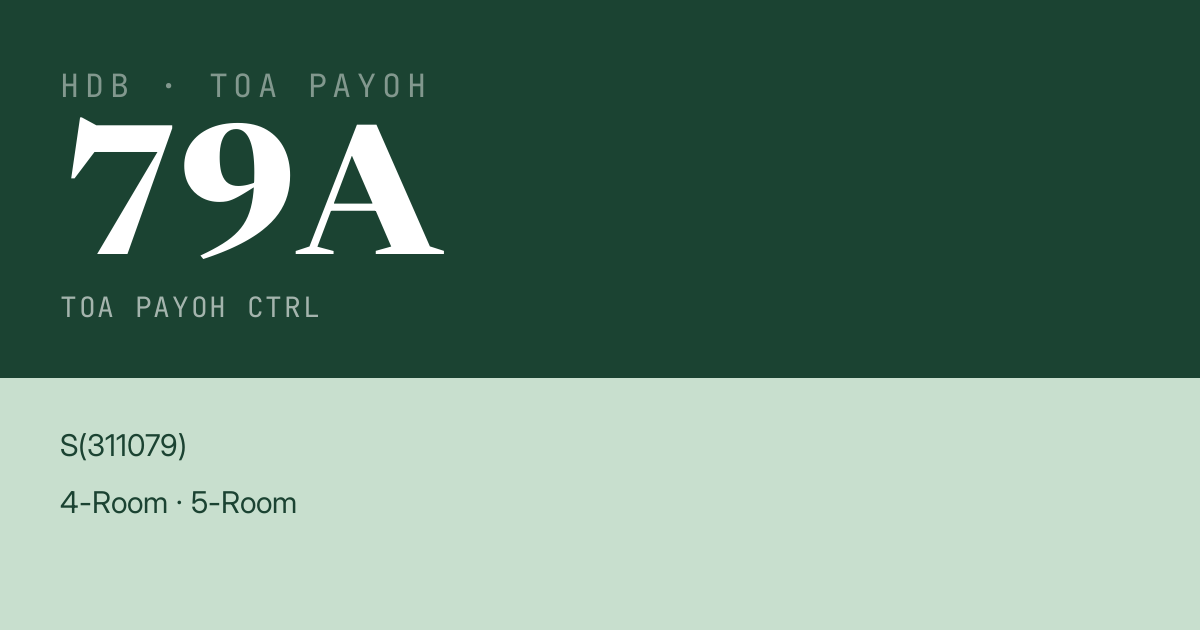 Blk 79A Toa Payoh Ctrl HDB Resale | Price, Transactions & Rental Data