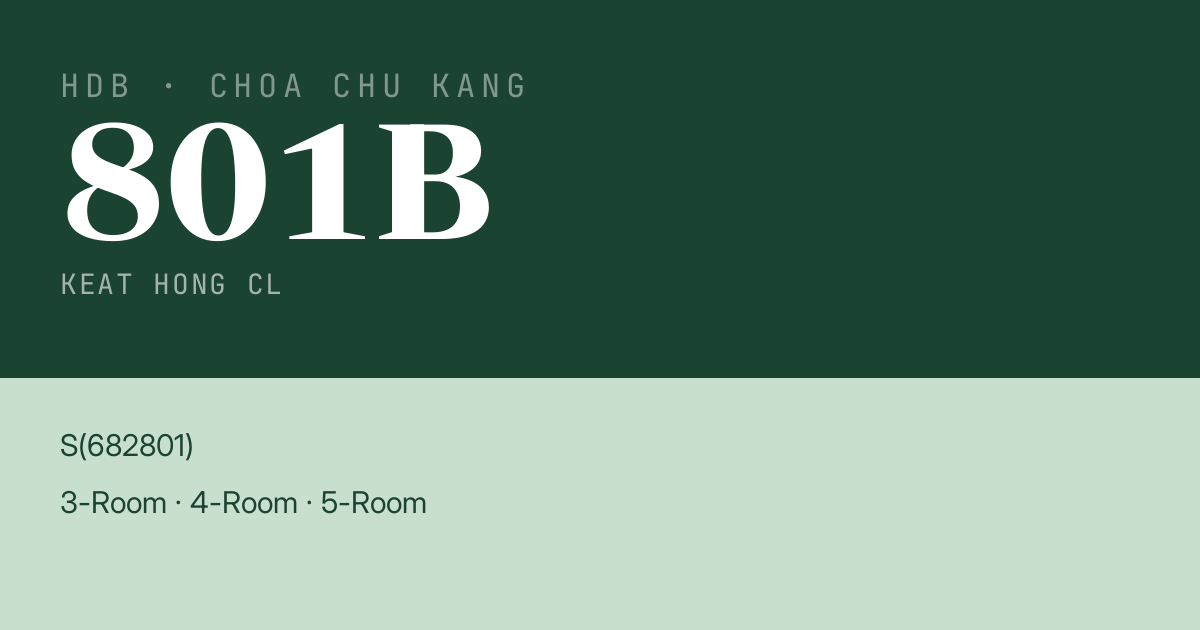 Blk 801B Keat Hong Cl HDB Resale | Price, Transactions & Rental Data