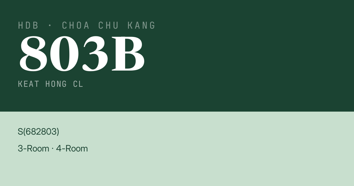 Blk 803B Keat Hong Cl HDB Resale | Price, Transactions & Rental Data