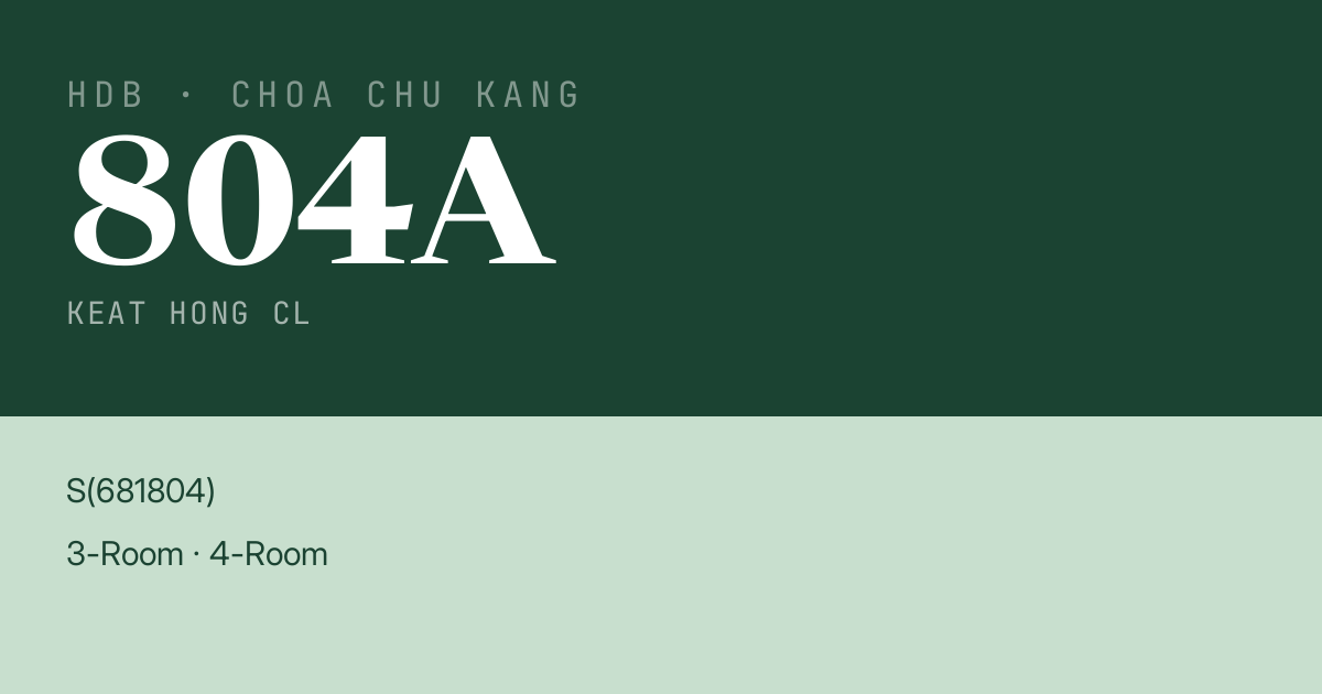 Blk 804A Keat Hong Cl HDB Resale | Price, Transactions & Rental Data
