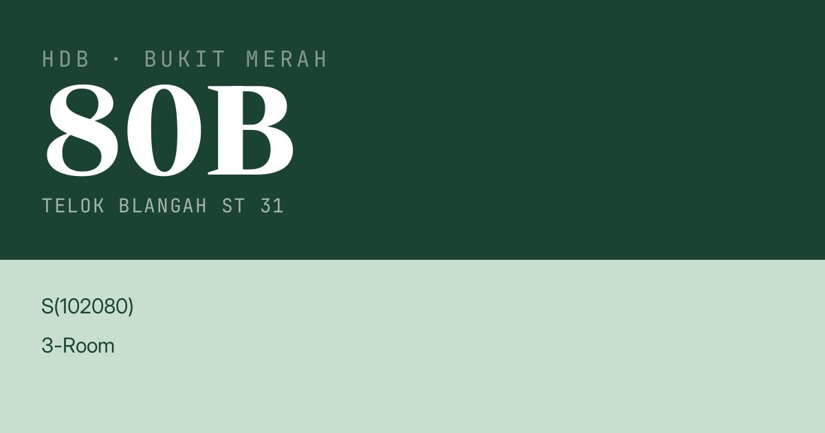 Blk 80B Telok Blangah St 31 HDB Resale | Price, Transactions & Rental Data