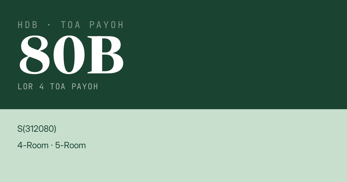 Blk 80B Lor 4 Toa Payoh HDB Resale | Price, Transactions & Rental Data