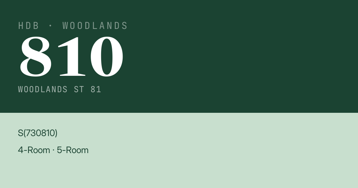 Blk 810 Woodlands St 81 HDB Resale | Price, Transactions & Rental Data