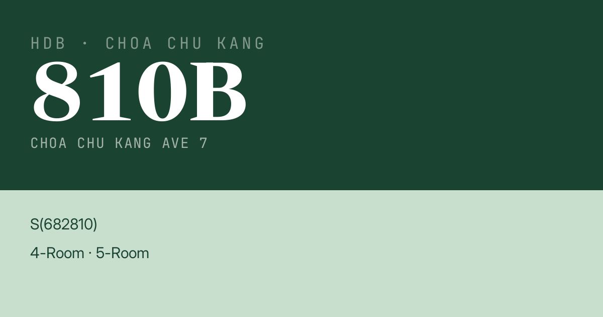 Blk 810B Choa Chu Kang Ave 7 HDB Resale | Price, Transactions & Rental Data