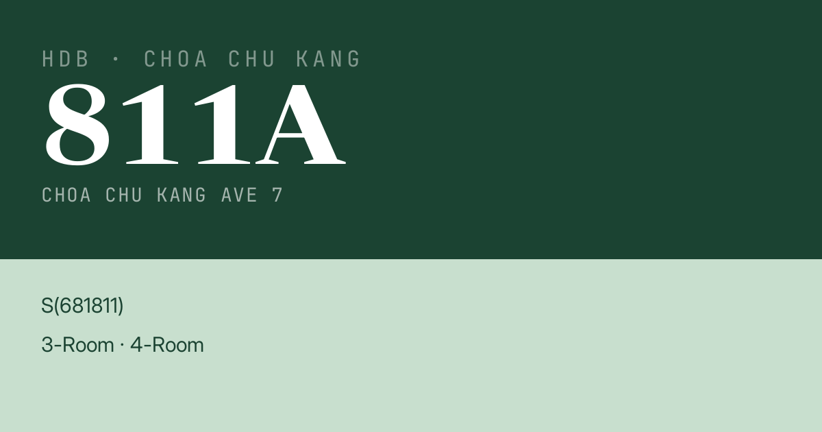 Blk 811A Choa Chu Kang Ave 7 HDB Resale | Price, Transactions & Rental Data