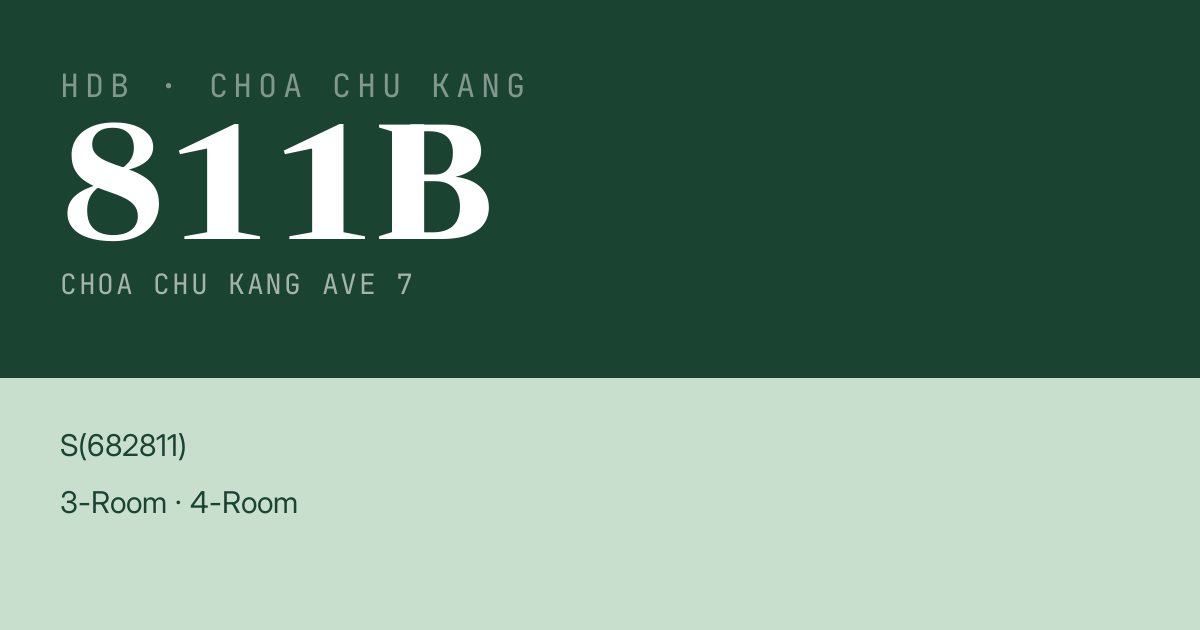 Blk 811B Choa Chu Kang Ave 7 HDB Resale | Price, Transactions & Rental Data