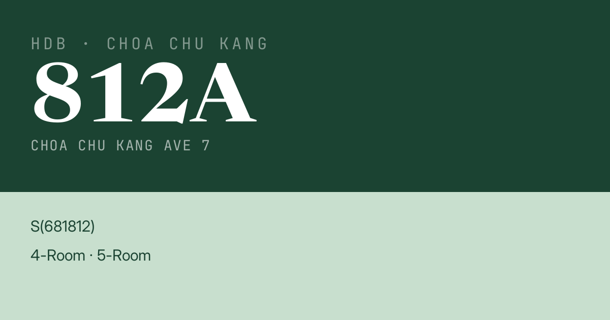Blk 812A Choa Chu Kang Ave 7 HDB Resale | Price, Transactions & Rental Data